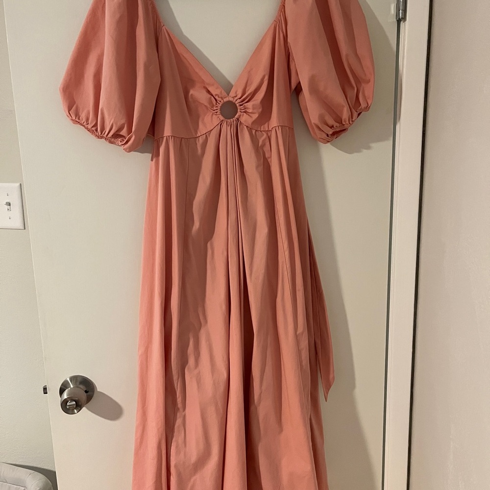 Abercrombie Pink O-Ring Tie Back midi dress